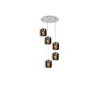 Access Lighting Dor 62342LEDDLP-MSS-SMAMB 5 Lights Mirrored Stainless Steel 47.5W Cluster Pendant