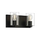 Access Lighting 62581LEDDLP-MBL-CLR Oslo 2-Lights 16W Matte Black Vanity Light