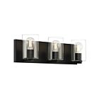 Access Lighting 62582LEDDLP-MBL-CLR Oslo 3-Lights 24W Matte Black Vanity Light