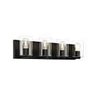 Access Lighting 62583LEDDLP-MBL-CLR Oslo 4-Lights 32W Matte Black Vanity Light