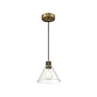 Access Lighting Port Nine Martini 63140LEDDLP-ABB-CLR 1-Light 9W Antique Brushed Brass Pendant