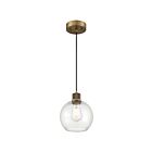 Access Lighting Port Nine Burgundy 63142LEDDLP-ABB-CLR 1-Light 9W Antique Brushed Brass Pendant
