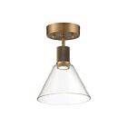 Access Lighting Port Nine 63146LEDD-ABB-CLR Antique Brushed Brass 9W LED Semi-Flush