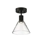 Access Lighting Port Nine 63146LEDD-MBL-CLR Matte Black 9W LED Semi-Flush