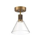 Access Lighting 63146LEDDLP-ABB-CLR 9W Antique Brushed Brass Semi-Flush Mount