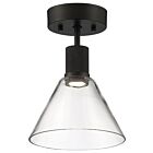 Access Lighting 63146LEDDLP-MBL-CLR 9W Matte Black Semi-Flush Mount