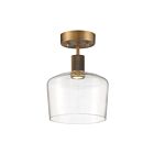 Access Lighting Port Nine 63147LEDD-ABB-CLR Antique Brushed Brass 9W LED Semi-Flush