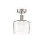 Access Lighting Port Nine 63147LEDD-BS-CLR Brushed Steel 9W LED Semi-Flush