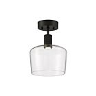 Access Lighting Port Nine 63147LEDD-MBL-CLR Matte Black 9W LED Semi-Flush