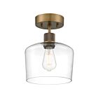 Access Lighting 63147LEDDLP-ABB-CLR Port Nine Chardonnay 9W Antique Brushed Brass LED Semi Flush Mount