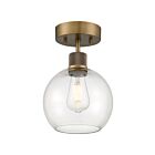 Access Lighting 63148LEDDLP-ABB-CLR Port Nine Burgundy 9W Antique Brushed Brass LED Semi Flush Mount