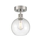 Access Lighting 63148LEDDLP-BS-CLR Port Nine Burgundy 9W Brushed Steel LED Semi Flush Mount