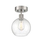 Access Lighting 63148LEDDLP-BS-SDG Port Nine Burgundy 9W Brushed Steel LED Semi Flush Mount