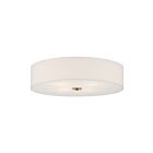 Access Lighting Mid Town 64064LEDDLP-ABB-WH Antique Brushed Brass 8.5W LED Flush Mount
