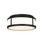 Alteck Lighting AFM0022-3CCT-W-BK Sand Black LED Flush Mount