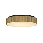 Alteck Lighting AFM0065-5CCT-W-BK-PB Painted Brass LED Flush Mount