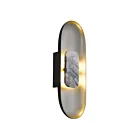 Alteck Lighting AW0042-3CCT-W-BK/BA 24W Brushed Aluminum LED Outdoor Wall Sconce