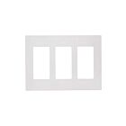 Arani ED-SI8833N-WH-PL White Decorative 3-Gang Wall Plate - Screwless