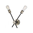 Artcraft Tribeca AC10781BK 2 Lights Matte Black Satin Brass 60W Wall Light