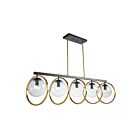Artcraft Lugano AC10896VB 5-Lights Black Vintage Brass 60W Pendant