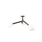 Artcraft Ravello AC10973VB 3 Lights Black Harvest Brass 40W Semi Flush Mount