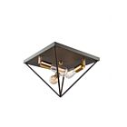 Artcraft Artistry AC11113 3 Lights Matte Black Satin Brass 60W Flush Mount