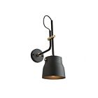 Artcraft Euro Industrial AC11367VB 1 Light Matte Black Harvest Brass 60W Wall Light