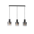 Artcraft Henley AC11522SM 3-Lights Satin Black, Smoke Glass 60W Island Light