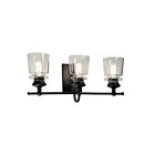 Artcraft Castara AC11593BK 3-Lights Black Brass 100W LED Wall Mount