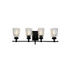 Artcraft Castara AC11594BK 4-Lights Black Brass 100W LED Wall Mount
