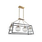 Artcraft Bridgetown AC11604VB 4-Lights Black Harvest Brass 100W Pendant