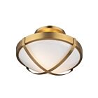 Artcraft AC11703BR Cara 2-Lights 60W Brushed Brass Semi Flush Mount