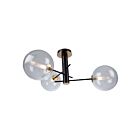 Artcraft AC11763VB Aurelia 3-Lights 120W Matte Black Semi Flush Mount