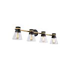 Artcraft AC11804BB Kanata 4-Lights 240W Black Bath Light