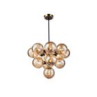 Artcraft AC11872AM Gem 13-Lights 520W Black and Brushed Brass Chandelier