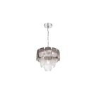 Artcraft AC12051CS Bianca 200W Polished Nickel and Crystalline Smoke Chandelier