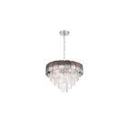 Artcraft AC12052CS Bianca 480W Polished Nickel and Crystalline Smoke Chandelier