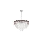 Artcraft AC12053CS Bianca 760W Polished Nickel and Crystalline Smoke Chandelier