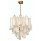 Artcraft AC12100WH Sophia 11-Lights 440W Brass and Wispy White Glass Chandelier