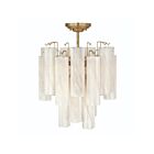 Artcraft AC12103WH Sophia 5-Lights 200W Brass and Wispy White Glass Semi Flush Mount