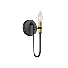 Artcraft AC12221BB Foundry 1-Light 60W Black and Brass Indoor Wall Sconces