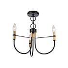 Artcraft AC12223BB Foundry 3-Lights 180W Black and Brass Semi Flush Mount