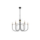 Artcraft AC12226BB Foundry 6-Lights 360W Black and Brass Chandelier