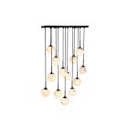Artcraft AC12283BK Nightfall 13-Lights 520W Black and Brushed Bras Pendant