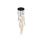 Artcraft AC12285BK Nightfall 15-Lights 600W Black and Brushed Brass Pendant