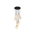 Artcraft AC12287BK Nightfall 7-Lights 280W Black and Brushed Brass Pendant