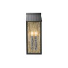 Artcraft AC8058BK Point 2-Lights 120W Black and Brass Outdoor Wall Light