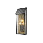 Artcraft AC8059BK Point 3-Lights 180W Black and Brass Outdoor Wall Light
