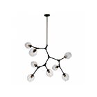 Artcraft Organic JA14028VB 8-Lights Black with Vintage Brass Accents 100W Chandelier