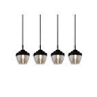 Bazz p17224bk Vesta 4-lights 14w Black Rod Pendant